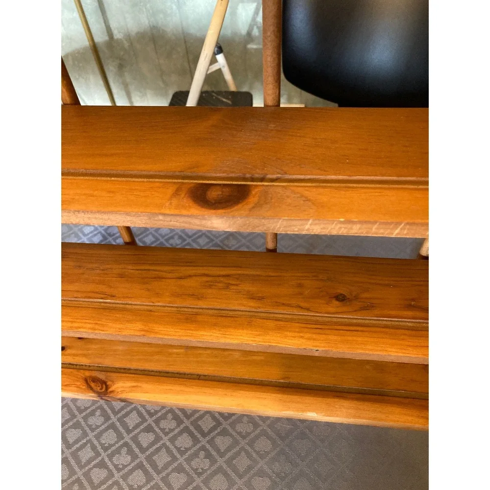 Vintage Wood Heart Wall Display Shelf 18 Cubby Shadow Box Country Home Decor